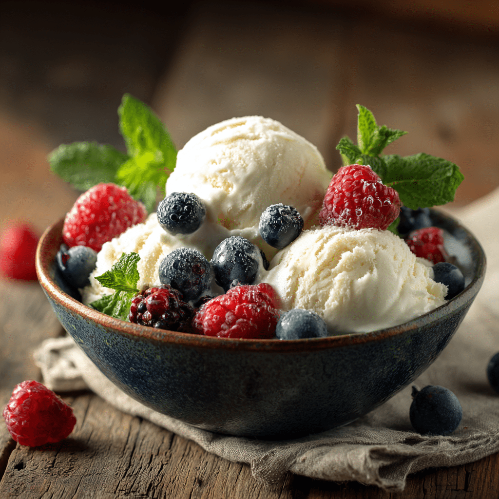 cottage cheese Ninja Creami ice cream with berries