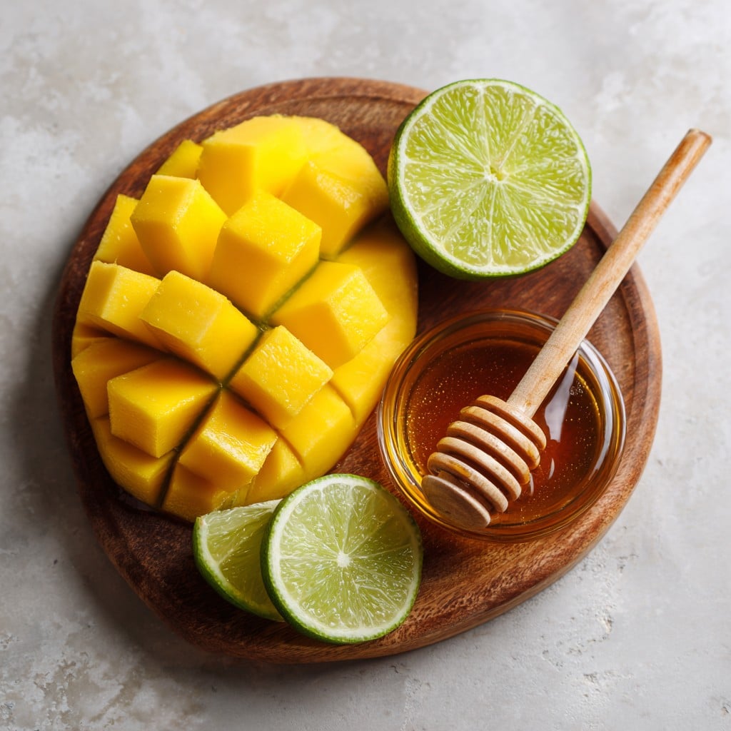 mango sorbet Ninja Creami ingredients fresh mango lime honey